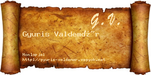 Gyuris Valdemár névjegykártya